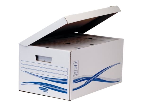 Bankers Box Basic Maxi A4+ - Boxfil - ryggbredd: 80 mm - vit (paket om 6)