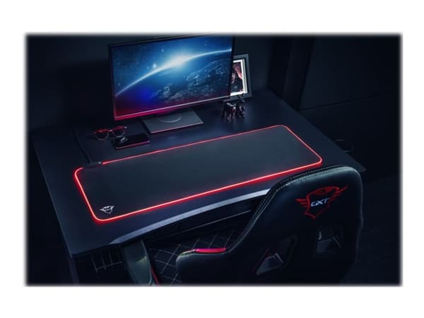 Trust GXT 764 Glide-Flex XXL - Belyst tastatur og musematte