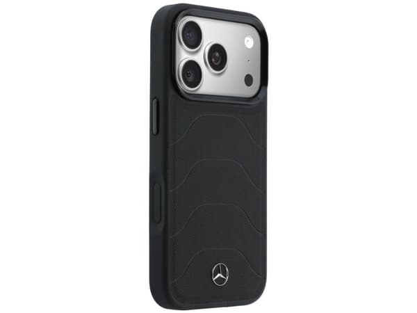 Mercedes Leather Mesh with Bow Line MagSafe Case for iPhone 17 Pro Max - Black