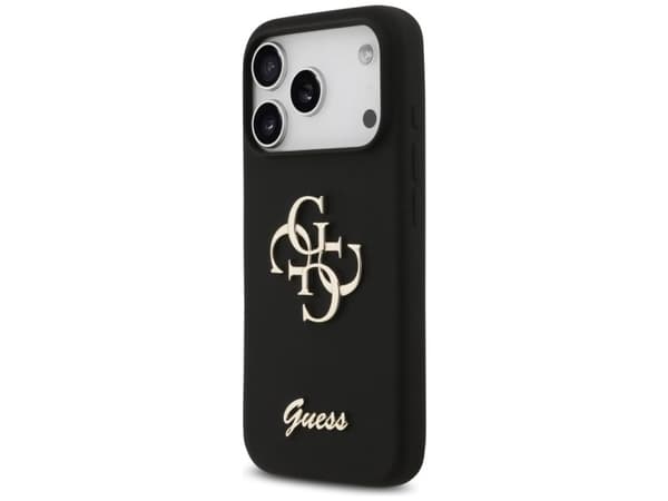 Guess Silicone Big 4G Script Case for iPhone 17 Pro - Black