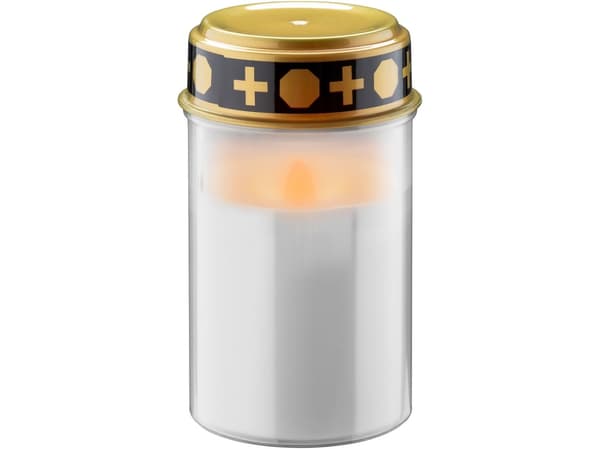 No Name LED Grave Candle with Timer, white