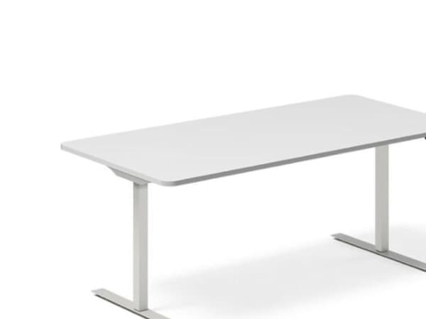 Sit-/stolbord DNA, ljusgrå 2000x800 mm, 2 ben / vit