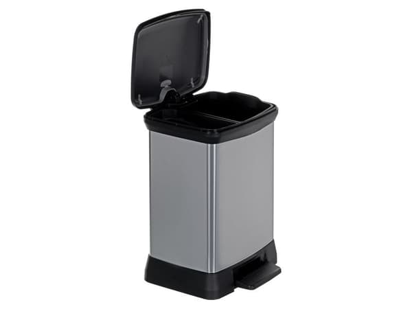 Curver Deco Bins Deco, 28 l, Rektangulær, Plastikk, Svart, Grå, Plastikk, Pedal