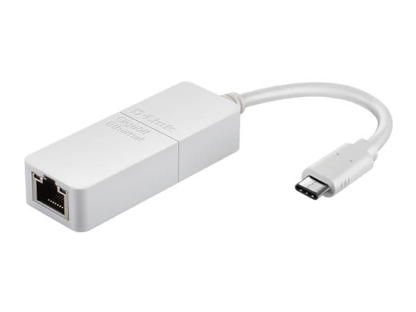 D-Link DUB-E130, Langallinen, USB Type-C, Ethernet, 1000 Mbit/s, Valkoinen