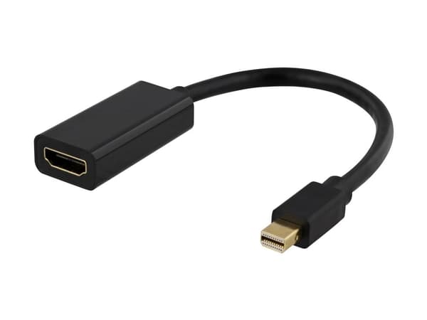 DELTACO DP-HDMI45 - Videoadapteri - Mini DisplayPort han til HDMI hun - 20 cm - lajittelu - 4K-tuki
