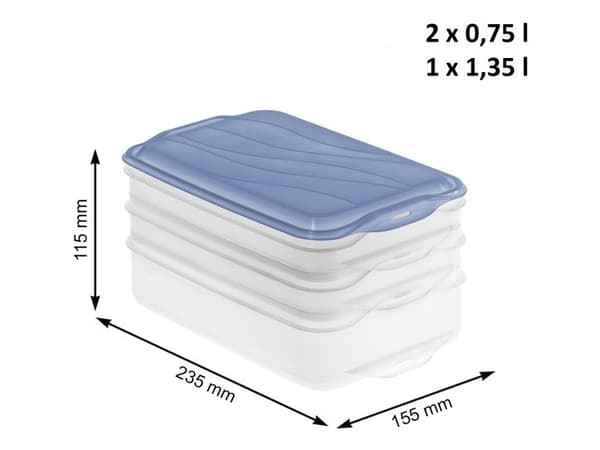 Rotho Rondo 2 x 0,75 l blå