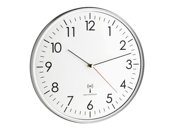TFA-Dostmann 60.3514, Vägg, Rund, Silver, Vit, Plast, Glas, AA