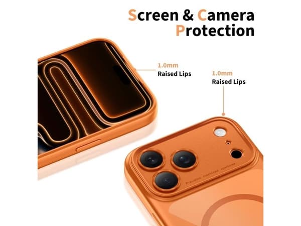 Tech-Protect Magpeak MagSafe CC-deksel til iPhone 17 Pro - Transparent oransje