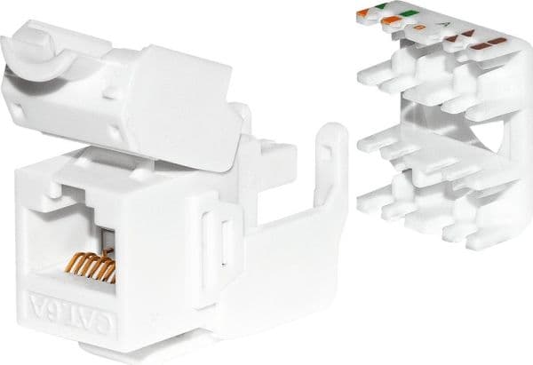 NetRack keystone RJ45-modul kat. 6A UTP verktygsfritt vit