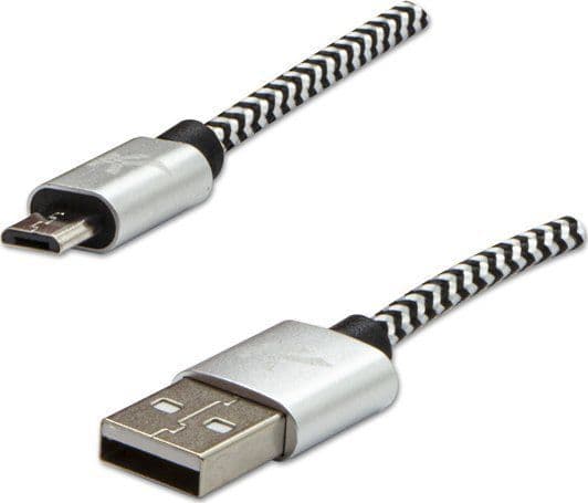 USB Logo-kabel USB-A til microUSB 1 m hvit/svart