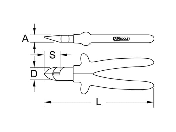 KS Tools 117.1268, Stål, 1000 V, 160 mm