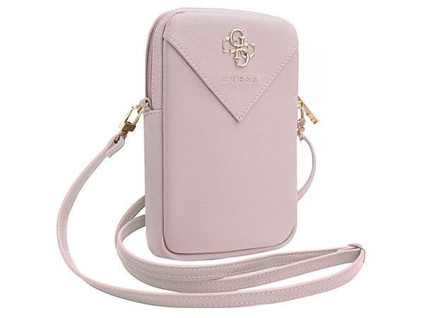 Guess Zip Triangle 4G-veske - rosa