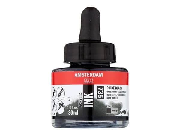 Amsterdam akrylfärg bläckflaska Oxide Black 735