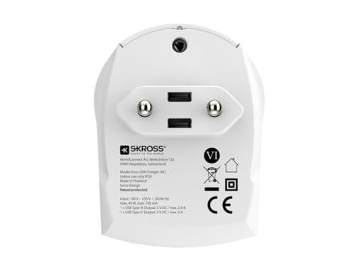 Skross 1.302423, Innendørs, AC, 5 V, Hvit