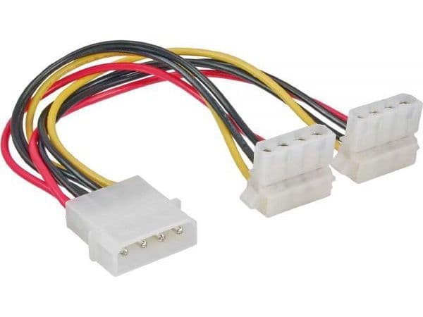 InLine 29659W, Molex (4-pin), Molex (4-pin), 0,15 m, Hankjønn, Hunkjønn, 90°