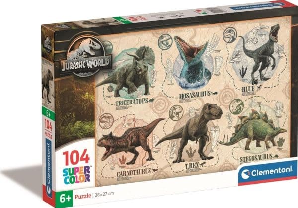 Clementoni Puslespil Jurassic World, 104 brikker