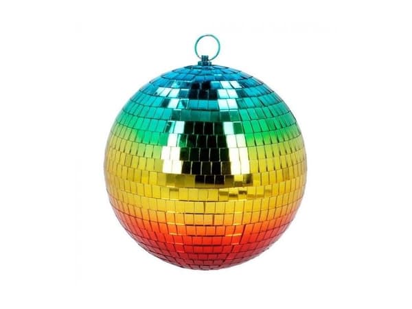 Regnbue discokugle 20 cm
