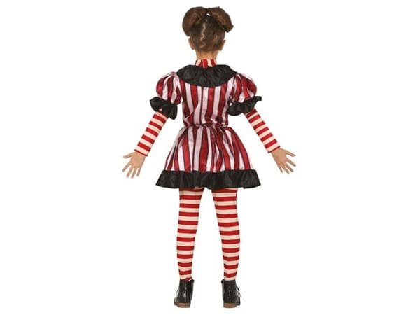 Läskig clownflicka-kostym