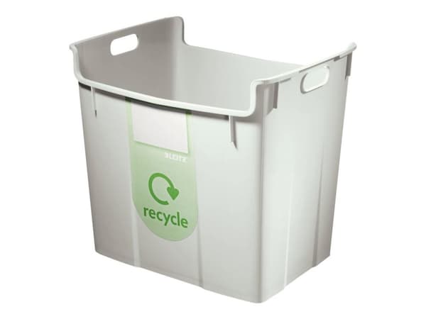 Leitz Basko - Avfallskurv - rektangulær - 40 L - håndtak - polypropylen (PP) - grå
