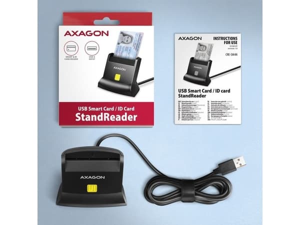 Axagon CRE-SM4N USB-A StandReader ID-kortleser