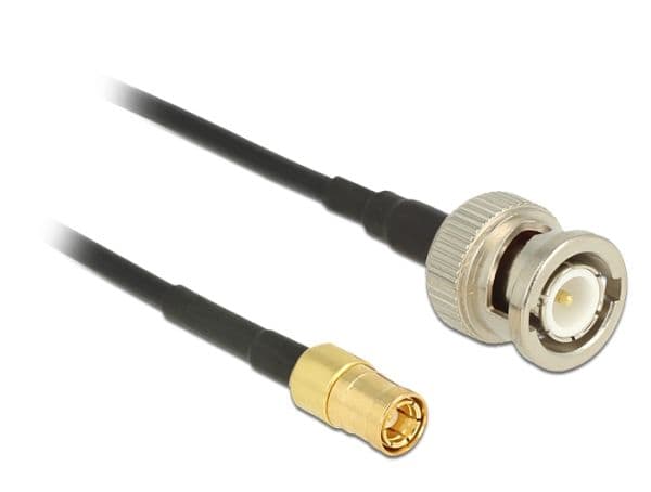 Delock - Antennekabel - BNC han til SMB han - 1 m - koaksial - sortti