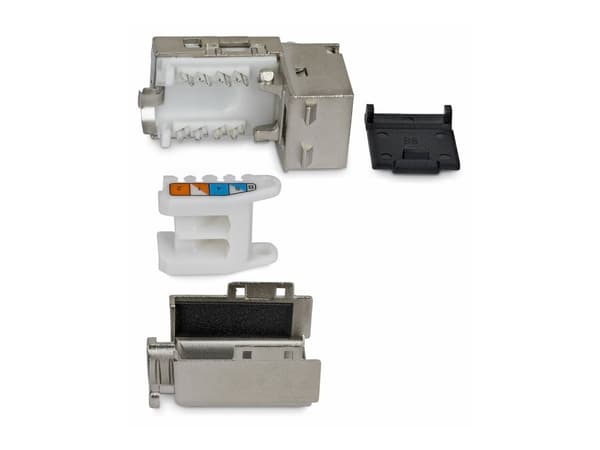 Startech - Trapetsjack - shielded, 90°, toolless - CAT 6a - STP - RJ-45 - silver - TAA-kompatibel (paket om 10)