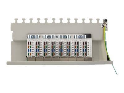 DELTACO PAN-210 - Patch-panel - väggmontering - CAT 6a - RJ-45 X 8 - grå