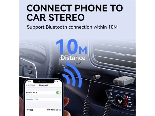 Bluetooth-adapter Wozinsky WTODB Bluetooth 5.3 / AUX-lydmottaker