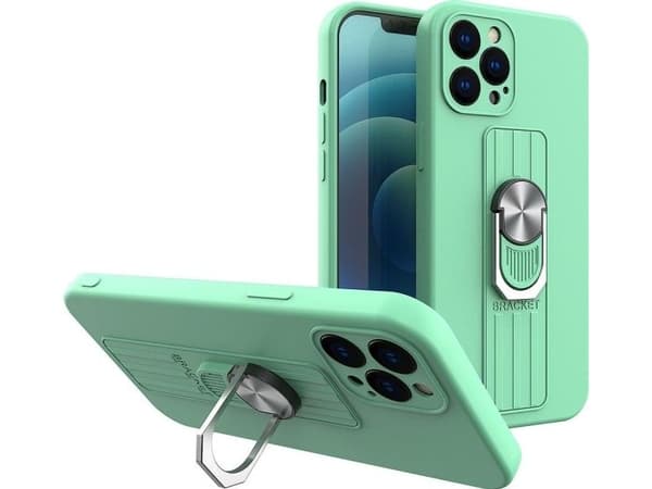 Hurtel Ring Case silikondeksel med fingerholder og stativ for iPhone 11 Pro mint