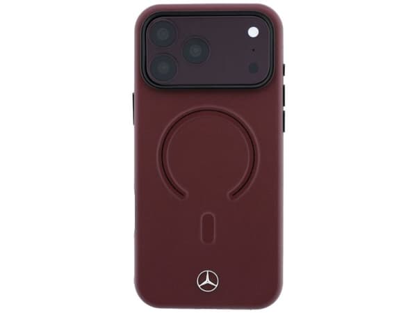 Mercedes Leather 3D MagSafe Case for iPhone 17 Pro Max - Navy Blue