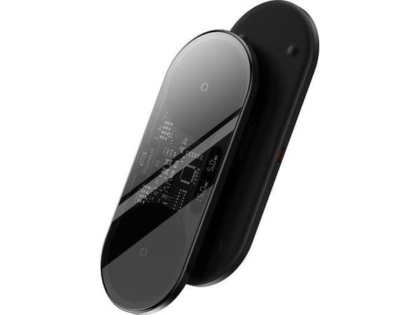 Baseus 2In1 20W Digital Led Display, Innendørs, USB, Trådløs lading, Sort