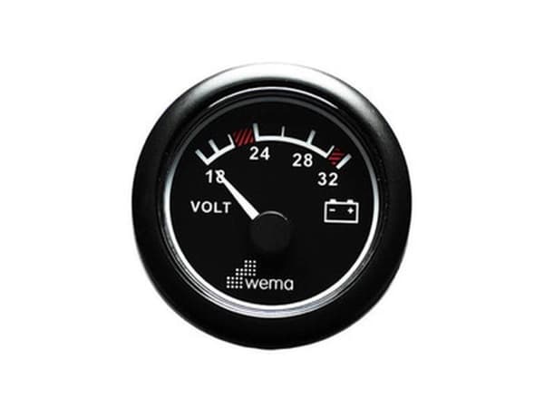 Wema Voltmeter 24 Volt Sort