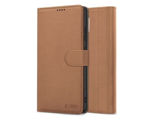 Tech-Protect lommebokdeksel for iPhone 16e / 17e - brun