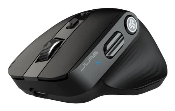 JLab Mouse 2, högerhand, Optisk, Bluetooth + USB Type-C, 2400 DPI, Svart