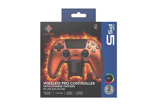Deltaco Controller inkl. Ladestation Wireless oranssi PS5