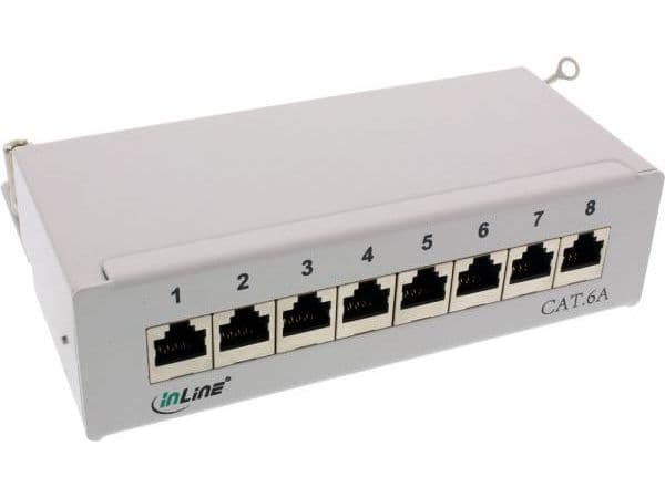 InLine 4043718209408, RJ-45, Cat6a, Grå, Väggmontering, 575 g, 135 mm