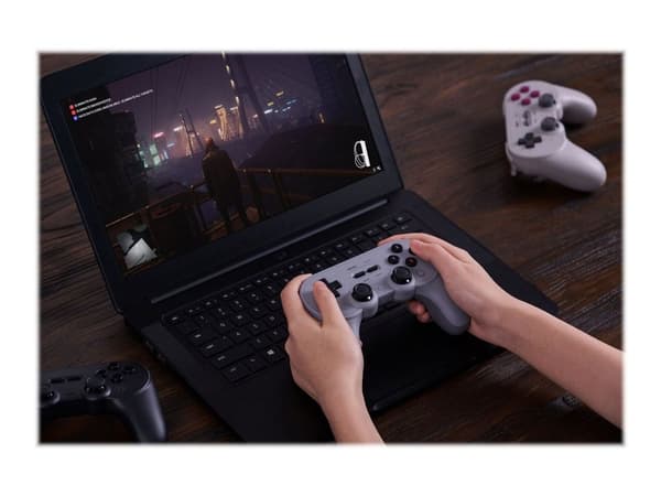 8Bitdo Pro 2 - Spelkontroll - kabelansluten - grå - för Nintendo Switch, PC
