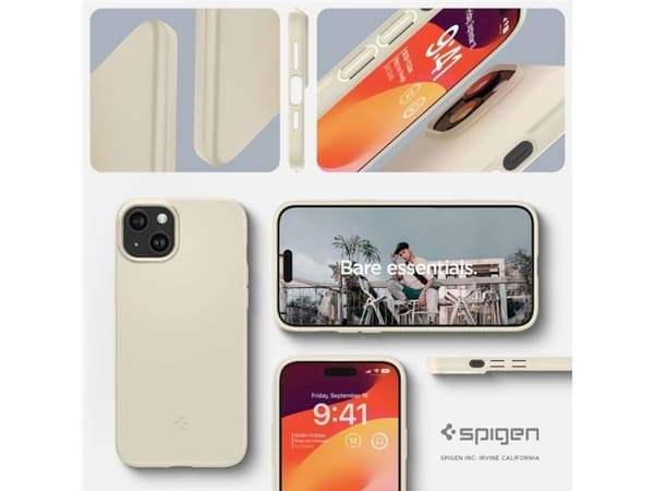 Spigen Thin Fit-skydd till iPhone 15 Plus - beige