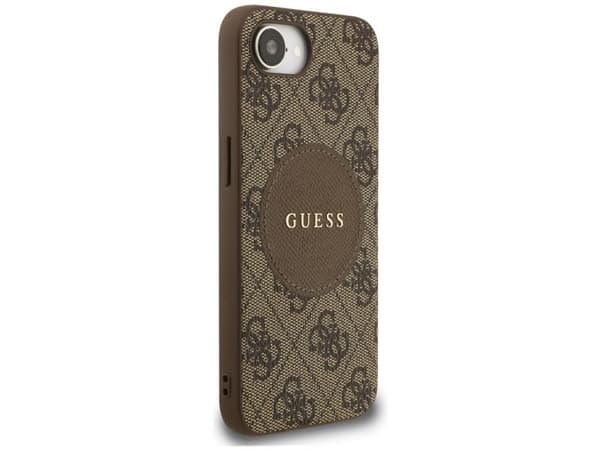Guess 4G Circle Classic Logo MagSafe mobilskal för iPhone 16e - brun