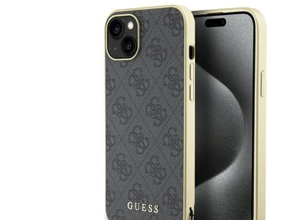 Guess 4G Charms Collection-etui til iPhone 15 Plus - grå