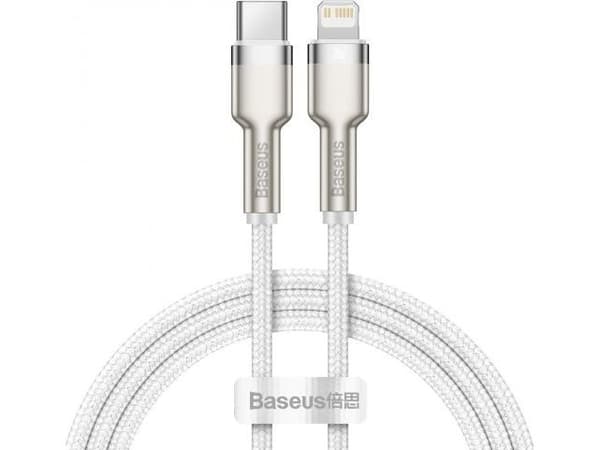Baseus Cafule, 1 m, Lightning, USB C, Uros, Uros, Valkoinen