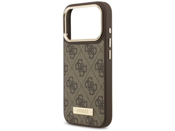 Guess 4G Logo Plate MagSafe-etui til iPhone 17 Pro – brun