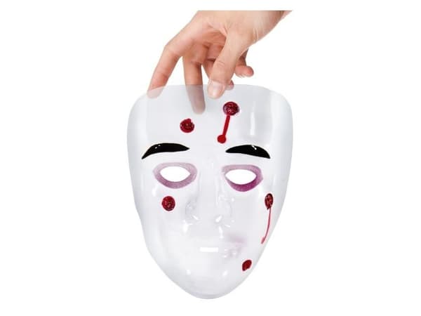 Klar maske med skudhuller