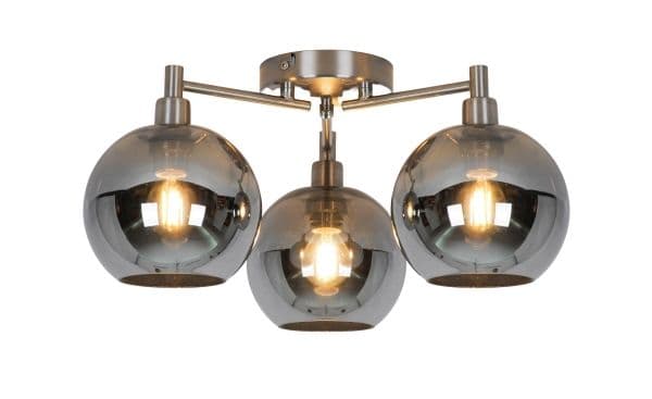 Domoletti taklampe CEILING LIGHT ANNA 3xE27 krom/smoke