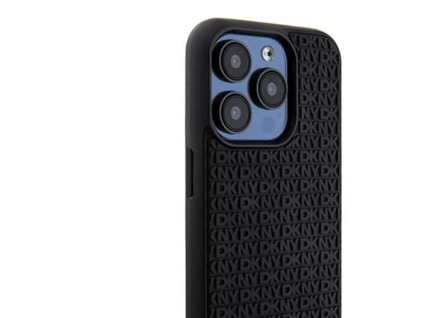 DKNY 3D Rubber Repeat Pattern case for iPhone 15 Pro - black