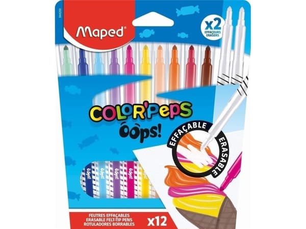 Colorpeps Oops viskelige tusjer 12 stk MAPED
