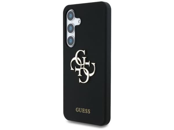 Guess Silicone Big 4G Logo Bottom Script case for Samsung Galaxy S25 - black