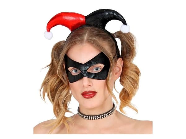 Harlekin maske og hårbøjle