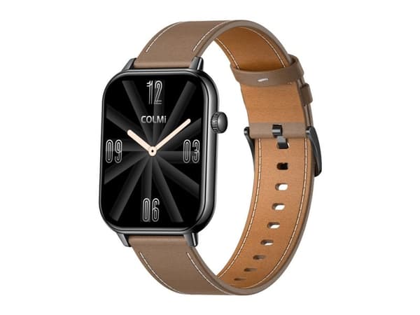 COLMI C28 smartklocka – Black + brun läderrem