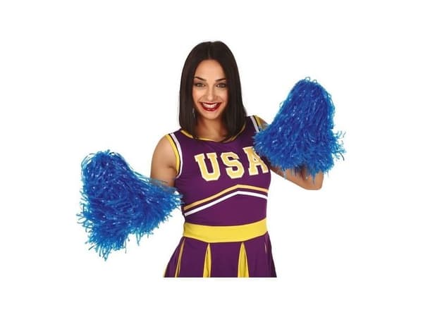 Blå pom poms